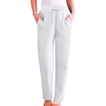 thumbnail image 2 of Pxiakgy Womens Sweatpants Loose Fit Elastic Waisted Drawstring Lounge Pants Baggy Straight Leg Athletic Joggers with Pockets Women's Lightweight Sports Sweatpants for Autumn and Winter White Xxl, 2 of 8