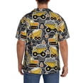 thumbnail image 5 of Vsdgher Excavator At Work Print Men's Wrinkle Free Untucked Cuban Shirt Business Casual Button Down Shirts Short Sleeve Shirt, 5 of 7