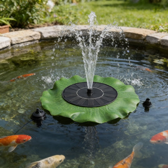 BotaniNest Solar Powered Outdoor For Garden With Bird Bath And Waterer | Solar Water Feature For Patio Yard