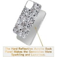 thumbnail image 3 of for iPhone 13 Pro Max Case for Women（6.7 inch），Very Shiny Luxury Bling Phone Case with 3D Glitter Sparkle Crystal Rhinestone Diamond Gems on Hard Reflective PC Back Cover for Girls（Silver）, 3 of 17
