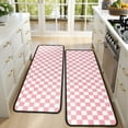 thumbnail image 4 of Kitchen Rugs Sets Of 2,Pink and White Checkerboard Pattern Anti Fatigue Kitchen Mat Rugs Non Slip Washable,Decorative Kitchen Floor Mats for Kitchen,Sink,Laundry,17"x47"+17"x47", 4 of 5