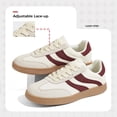 thumbnail image 6 of LUCKY STEP Womens Retro Suede Sneakers Gum Sole Low-Top Casual Shoes,Beige&Red, 6 of 9