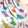 thumbnail image 3 of White Dinosaurs Space Pattern Blanket,Comfortable Soft Flannel Throw Blanket,All Season,Warm Lightweight Blankets for Sofa Bed Couch Living Room Chair,30"x40", 3 of 4