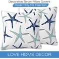 thumbnail image 3 of Throw Pillow Covers Nautical Starfish Pillow Covers 20x20 Inch Set of 2 Navy Blue and Turquoise Sea Stars Throw Pillows Decorative Pillow Cases Cushio20x20x2Photo Color, 3 of 5