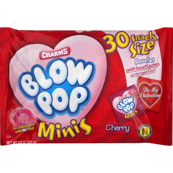 Charms Valentine Blow Pop Minis Snack Size Packs 30Piece Bag