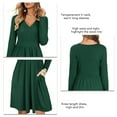 Dress High Waist V Neck Long Sleeve Drape Bodycon Pure Color Knee