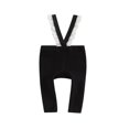 thumbnail image 1 of EIMELI Baby Suspender Pants Sleeveless Lace Trim Ribbed Knit Overalls Leggings, 1 of 6