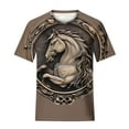 thumbnail image 4 of Raeneomay Oversized T Shirts for Women Casual Retro Style Casual Printed Short Sleeve Blouse V-Sleeve Blouse/Shirt, 4 of 5