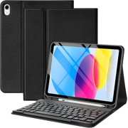 Keyboard Case for iPad A16 11th/10th Gen, Detachable Bluetooth Keyboard | Fits iPad A16 11-inch 2025 & 10th Gen 10.9-inch 2022; Detachable Wireless Bluetooth Keyboard, Slim Folio Cover for Work,Black
