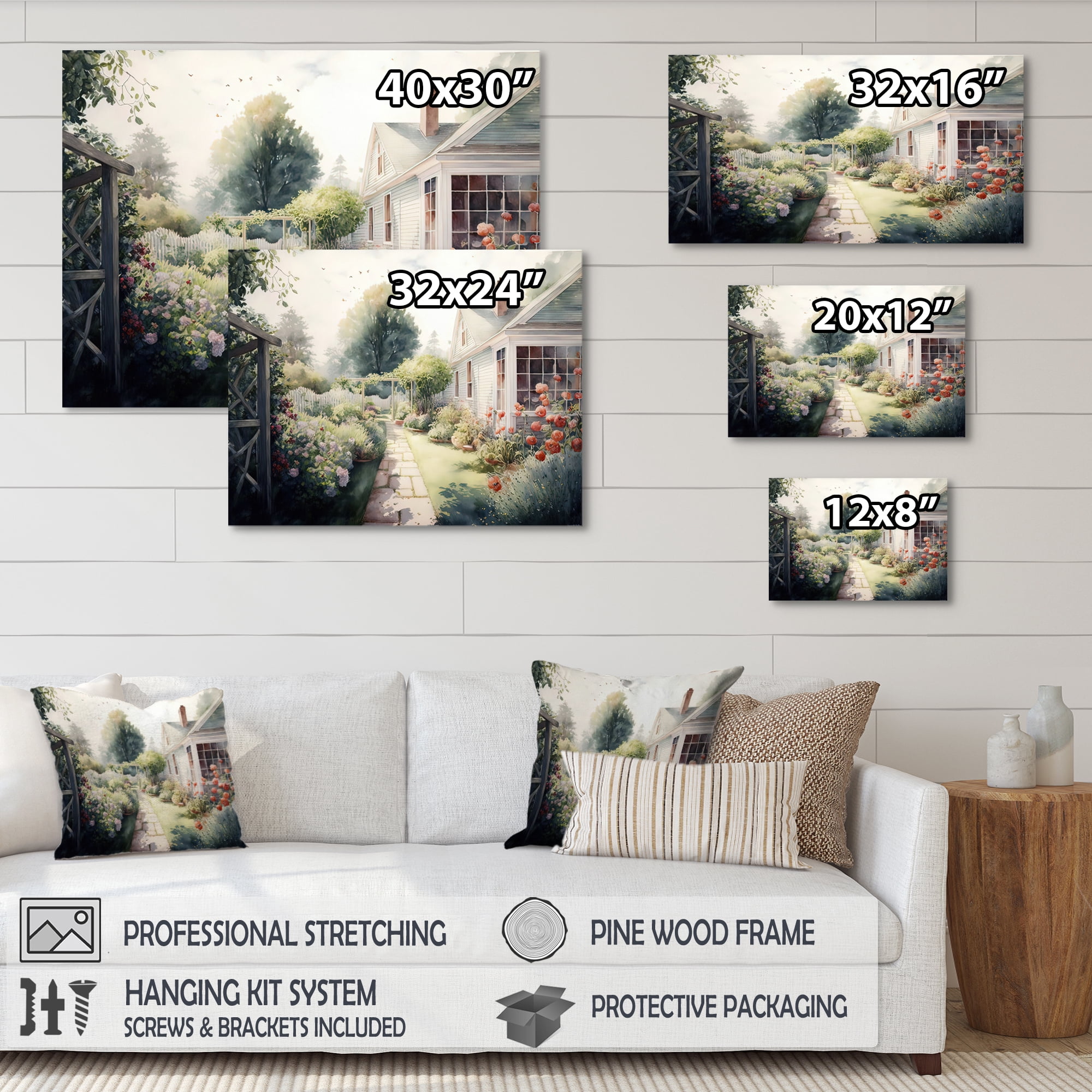 Designart Fresh Garden At The Country I Canvas Wall Art