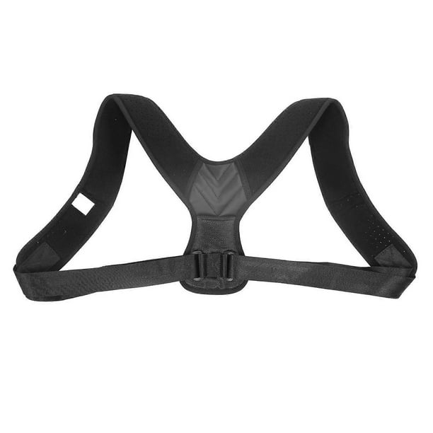 Adjustable Upper Back Posture Corrector, Lumbar Support Belt for Men and Women, Black, Size M