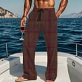 thumbnail image 6 of Fewfanhot Men's Plaid Sleep Pants - Casual Print Loose Fit Elastic Waist Breathable Lounge Pants with Pockets for Home Wear, 6 of 9