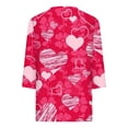 thumbnail image 5 of VALMASS Valentine's Day 3/4 Sleeve V Neck Shirts Women Casual Cute Heart Print Tee Plus Size Pullover Tops (5XL, Hot Pink-A), 5 of 5