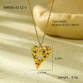 thumbnail image 2 of NICKSUN 18K Gold Plated Stainless Steel Hammered Pendant Necklace, Multicolor Cubic Zirconia Irregular Heart Round Rectangle Charms Dainty Clavicle Necklaces for Women Minimalist Jewelry, 2 of 4