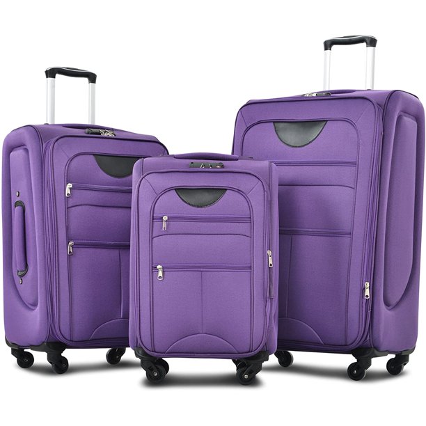 Softside Luggage Set, TSA Lock Expandable Spinner Wheel Luggage, 3
