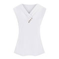 thumbnail image 5 of Yubnlvae 2025 Trendy V-Neck Tank Tops - Women's Loose Fit Summer Shirts (Sleeveless Casual & Layering Essential) White XXL, 5 of 6