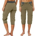 thumbnail image 2 of Erwazi Women's Jogger Cargo Capris Solid High Waisted Drawstring 3/4 Length Pants with Pockets, 2 of 5