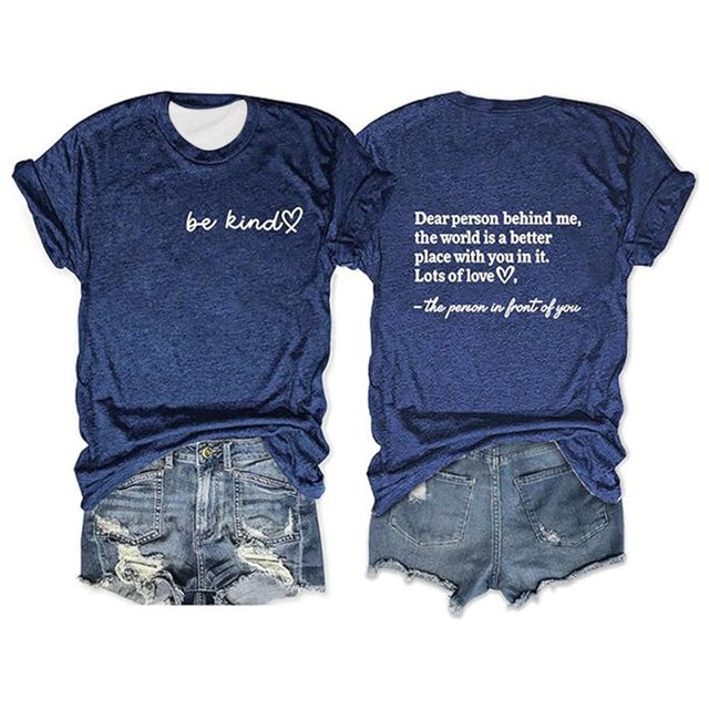 Daznico T-Shirt Décontracté pour Femmes Grande Taille Col Rond Imprimé Lettre pour Usage Quotidien