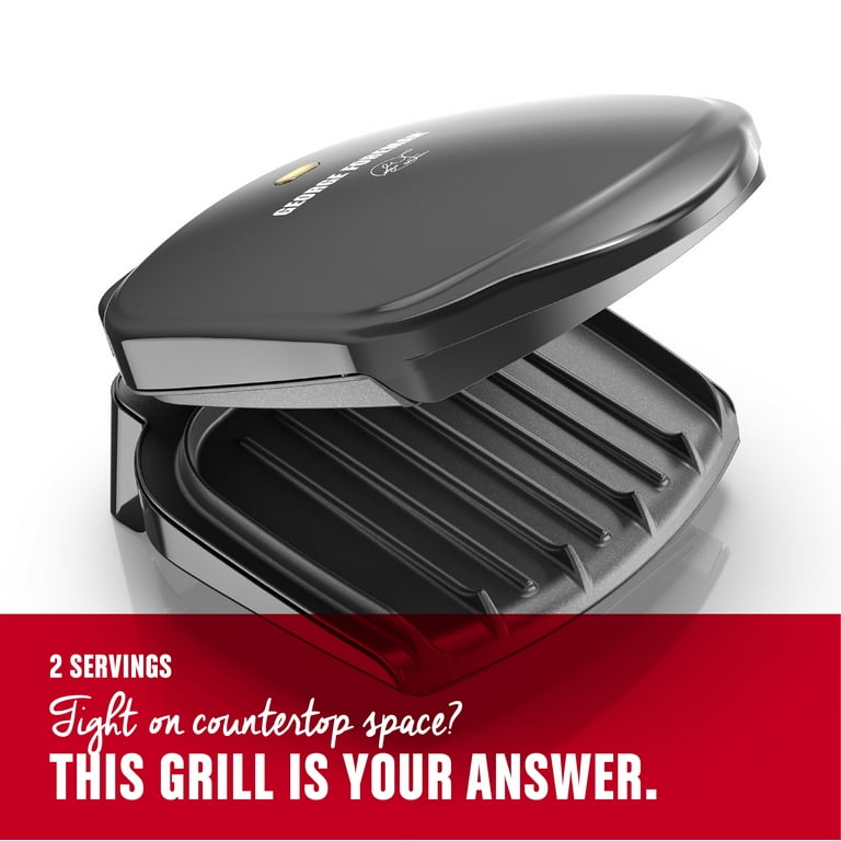 George Foreman 2-Serving Classic Plate Electric Indoor Grill and Panini Press, Black, GR10B Walmart.com