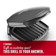 George Foreman 2-Serving Classic Plate Electric Indoor Grill and Panini Press, Black