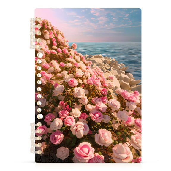 Abstract Rose Flowers Spiral Journal Notebook College Ruled Notebook 8.3" x 5.7" A5 Lined Thick Paper Page
