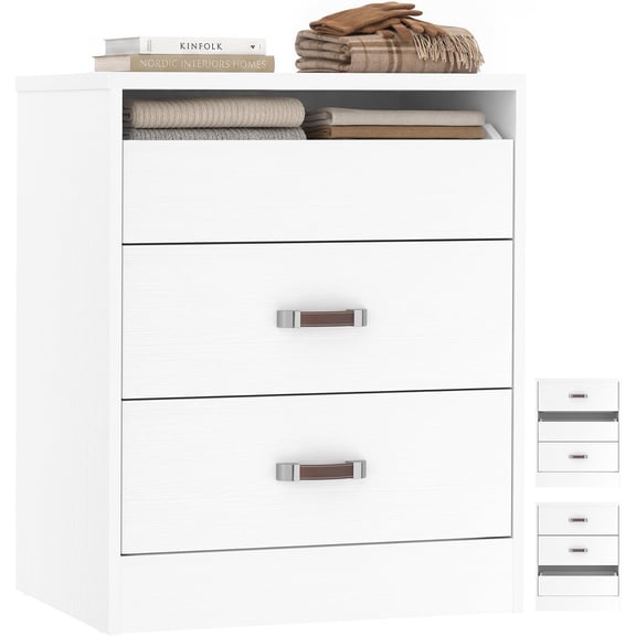 Homieasy 20.5" Dresser, Wood Closet Drawers, Closet Organizers and Storage, White