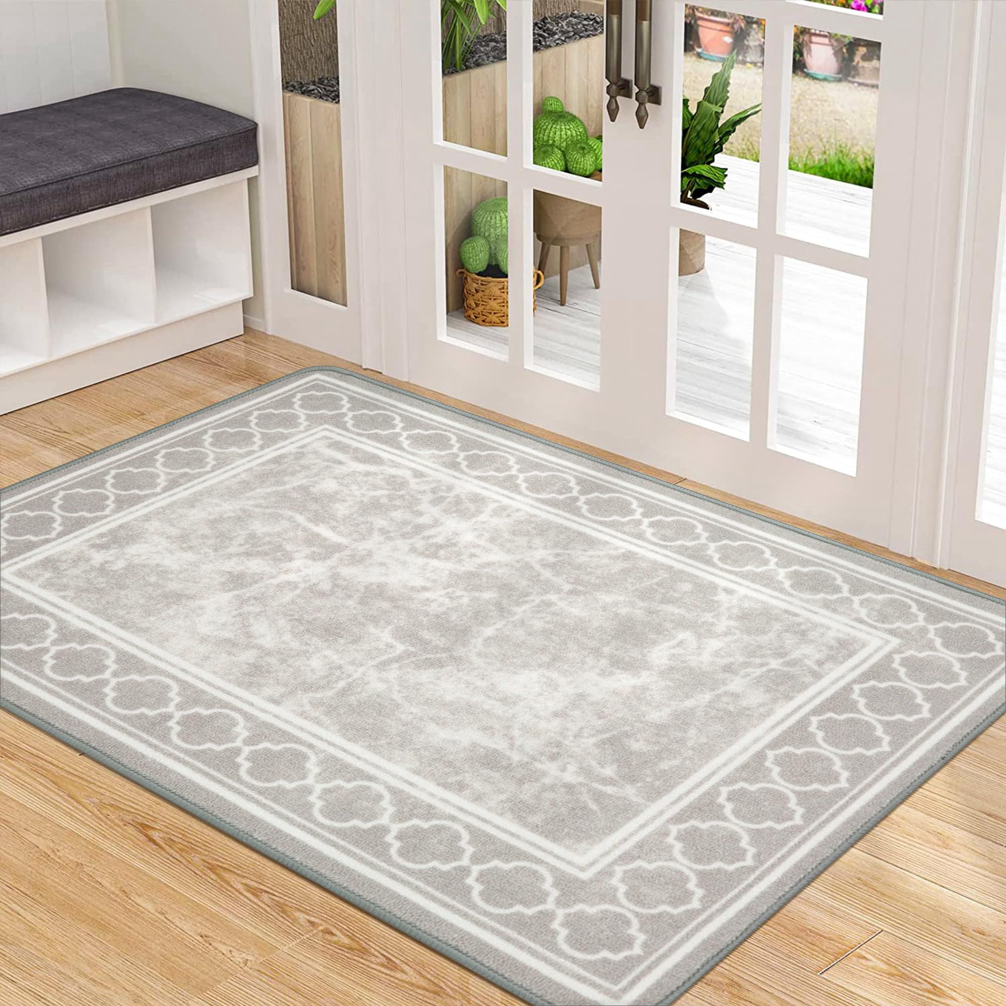 Lahome Geometric Kitchen Mat 2x3 Washable Area Rugs Small Throw Entryway  Rug Non-Slip Kitchen Mats for Floor，Indoor Door Mats for Entry, Accent