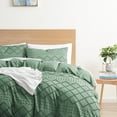 thumbnail image 2 of Nestl Boho 3 Piece Duvet Cover Set, Tufted Embroidery Double Brushed Duvet Cover with 2 Pillow Shams- Green, 2 of 8