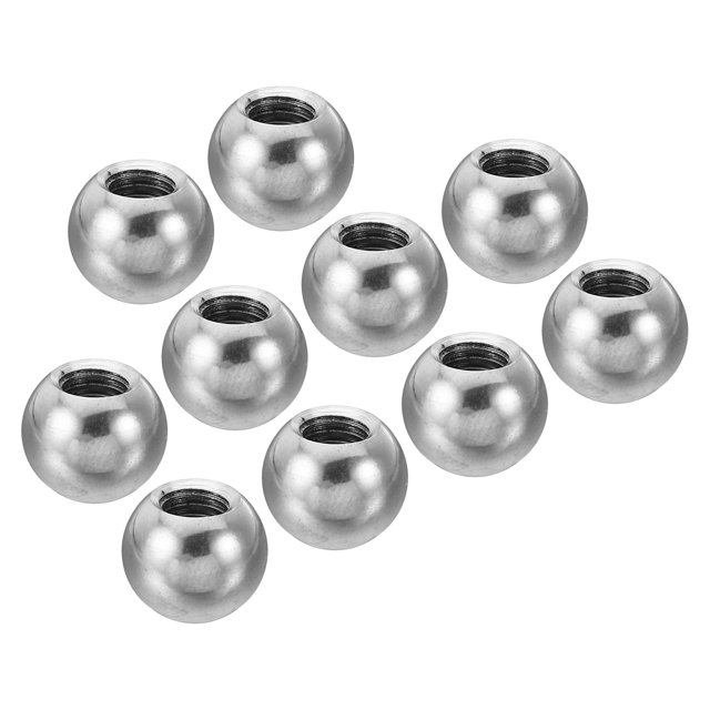 Unique Bargains Bouton d'Écrous à Bille, Lot de 10 Filetage M5 10 mm OD en Acier Inoxydable 304 Bouchon de Vis à Trou Rond, Argent