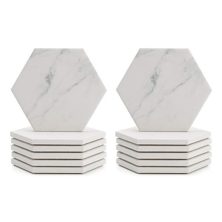 

Marble Pattern Absorbent Ceramic Coaster with Cork to Prevent Furniture From Staining and Overflowing 12-Piece Set