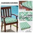 thumbnail image 3 of Outdoor Patio Cushion Covers 4 Pack Green Plaid Patio Chair Cushion Covers with Ties and Zipper Mint Green Grid Stripes Waterproof Outdoor Seat Cushion Covers for Patio Furniture 22"x22", 3 of 9