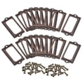 thumbnail image 1 of Unique Bargains 70x33mm Drawer Tag Label Metal Label Holder File Tag Frames Copper Tone 50 Pack, 1 of 6