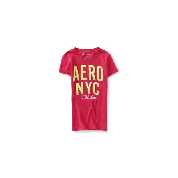 Aeropostale - Camiseta adornada con apliques reflectantes para mujer, rosa, grande