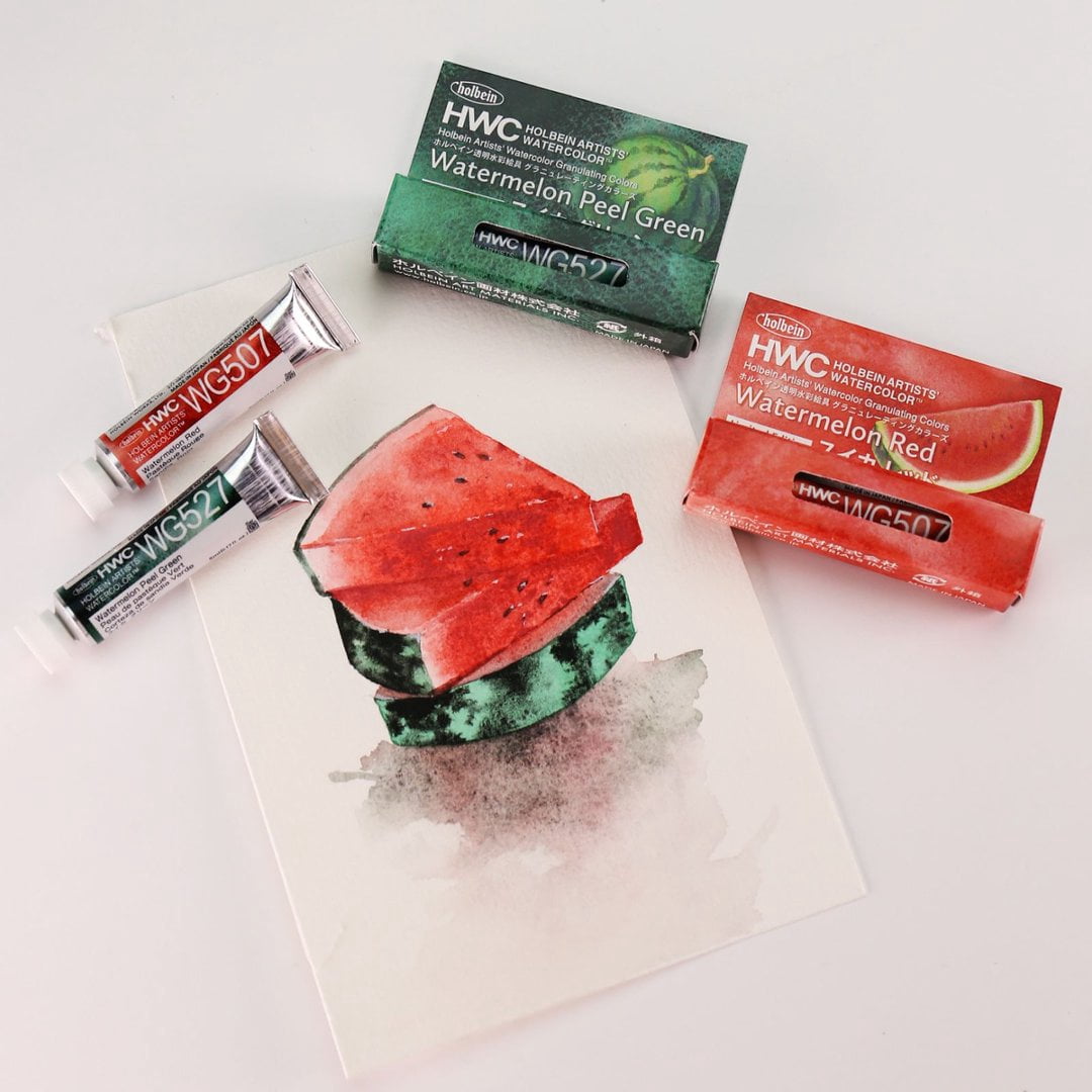 Holbein Artist Watercolor - Limited Edition Watermelon Duo Set (Watermelon Red WG507 & Watermelon Peel Green WG527)