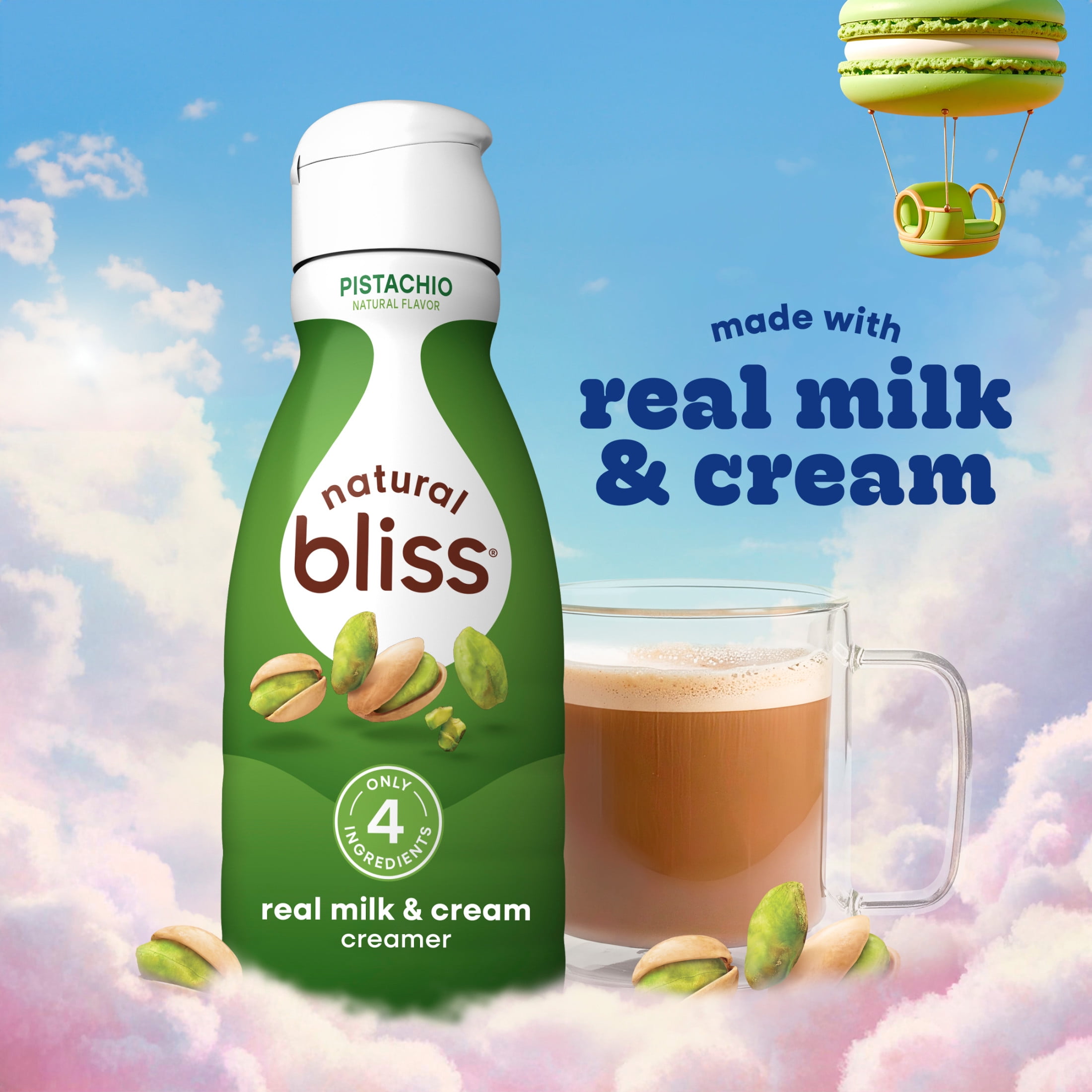 Coffee mate Natural Bliss Pistachio All Natural Liquid Coffee Creamer, 32 fl oz Bottle