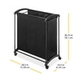 thumbnail image 4 of Whitmor 3-Section Laundry Sorter with Wheels - Black, 4 of 4