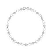 Kristen Kesho, Sterling Silver, Cubic Zirconia Gemstone Tennis Bracelet, 7.5" for Women