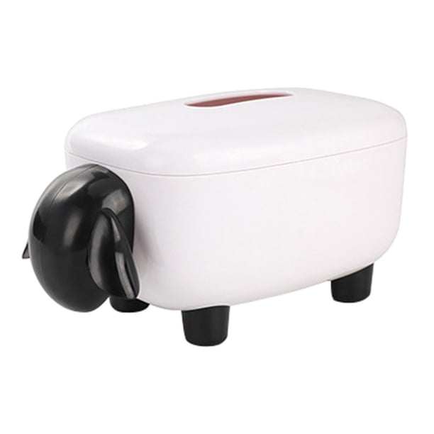 Fiudx Caja de Pañuelos de Oveja, Diseño de Cerdo, Fibra Ecológica W Heat, Fácil Acceso Al Papel, Atractiva Decoración para Sala de Estar, Almacenamiento de Escritorio, Ideal para Papel Enrollado, Lon