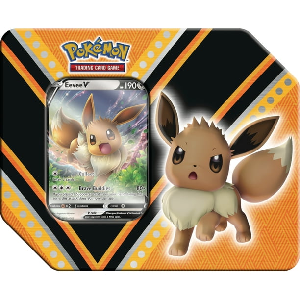 Trading Card V Powers Tin- Featuring Eevee | Includes Foil Card | 5 Booster - Walmart.com