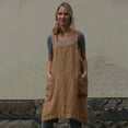 thumbnail image 3 of HEVIRGO Women Cotton Linen Apron Sleeveless Home Cooking Cleaning Cover Florist Dress, 3 of 10