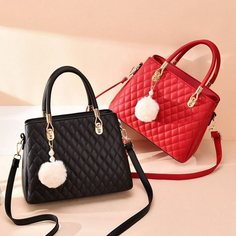 CoCopeaunts new designer brand Female bag Plaid fur ball handbag  high-quality leather handbags Fashion shoulder messenger bags