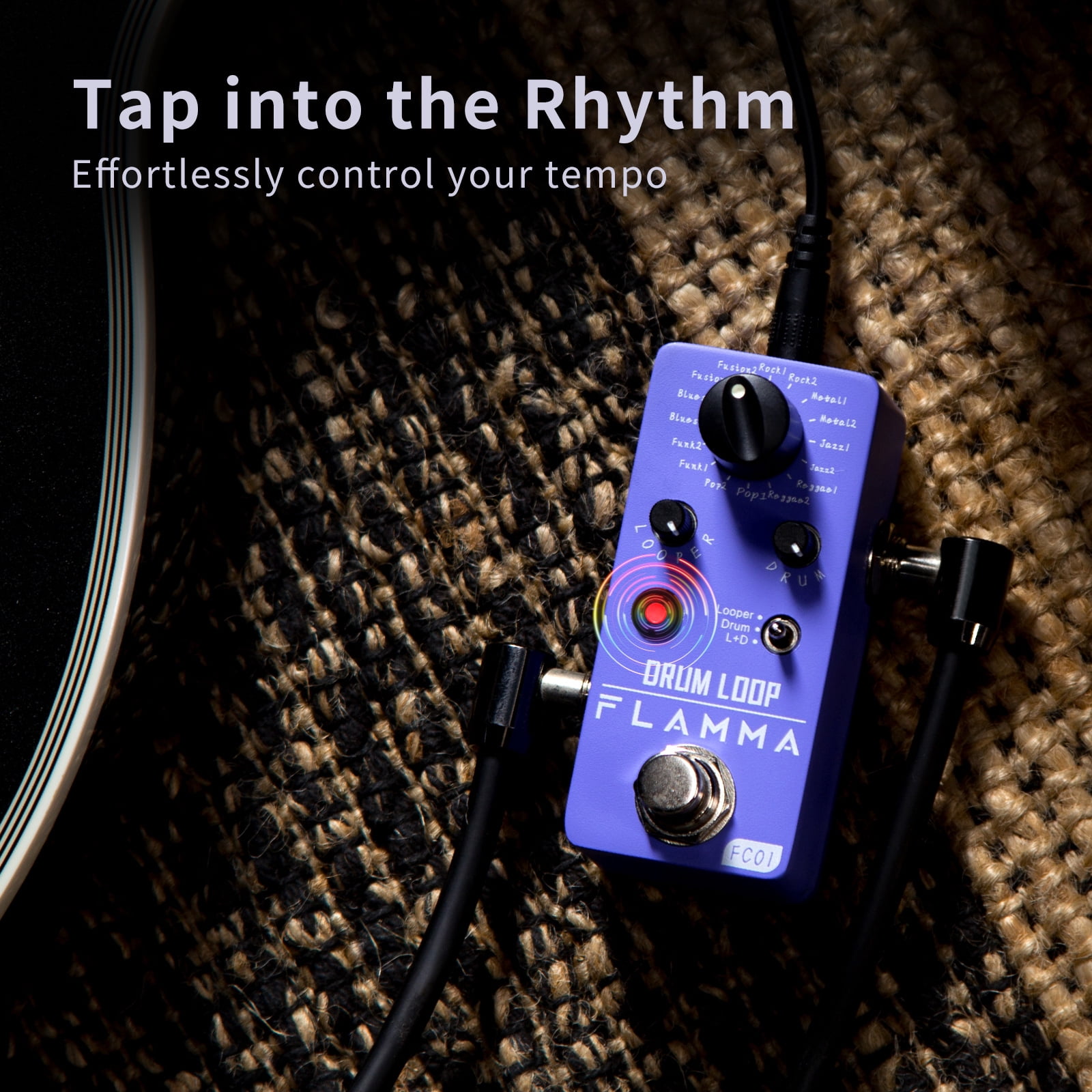 FLAMMA FC01 Drum Machine Phrase Loop Pedal Guitar Pedal16 Drum Groove 20 Minutes Looper Capacity