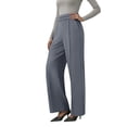 thumbnail image 2 of Tqcoqu Women's Dress Pants Business Casual Stretchy Work Pants High Waisted Trendy Office Wide Leg Trousers,Gray,Women's S-XXXL, 2 of 8
