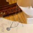 thumbnail image 2 of VAKKI 925 Sterling Silver Turquoise Necklace Women's Heart Edge Round Pendant Necklace with 18" Cable Chain, 2 of 5