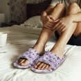 thumbnail image 4 of Xoenoiee Purple Butterfly Print Cotton House Slippers for Women Men Indoor Open Toe Slippers Flannel Bedroom Shoes Slip On, Machine Washable, 4.5-5 Women/3.5-4.5 Men, 4 of 7