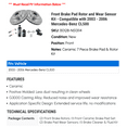 thumbnail image 2 of Front Brake Pad Rotor and Wear Sensor Kit - Compatible with 2003 - 2006 Mercedes-Benz CL500 2004 2005, 2 of 2