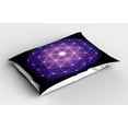 thumbnail image 2 of Ambesonne Dark Blue Pillow Sham, Flower of Life Stars, 26" X 20", Dark Blue Purple, 2 of 2