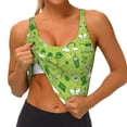 thumbnail image 3 of Picia St. Patrick's day1 Pattern Sports Bra for Women,Padded Strappy Sports Bras Medium Support Yoga Bra with Removable Cups,Running Yoga Bra-X-Large, 3 of 8