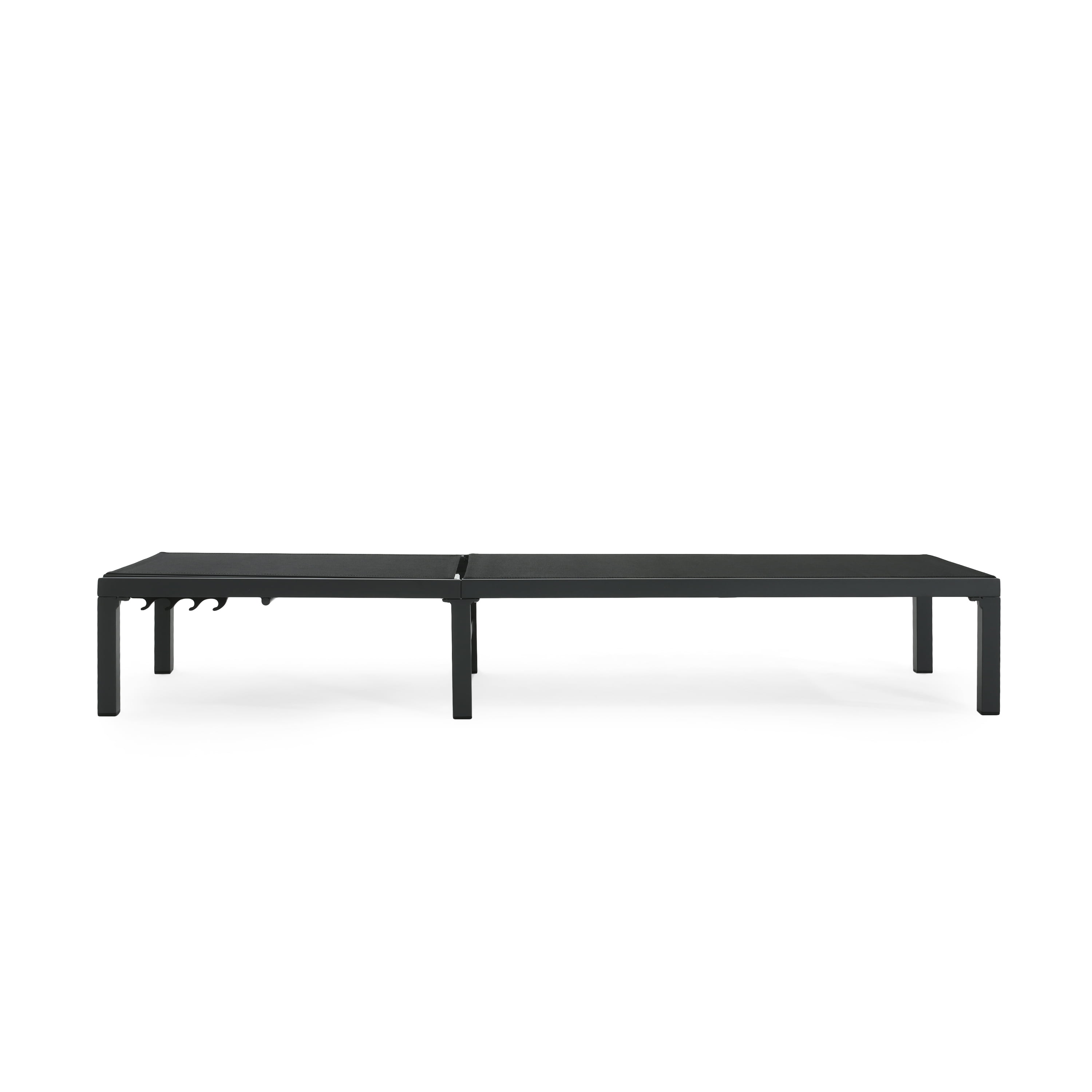 Outdoor Chaise Lounge Set of 2, Adjustable Chaise Lounge, Patio Chaise Lounge with 4-Position Reclining Backrest, Aluminum Frame and Breathable Fabric, Lightweight, Black