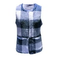 thumbnail image 7 of Kovlvoll Sherpa Vests for Women Casual Plaid Sleeveless Open Front Cardigan Jackets Fall Winter Fuzzy Warm Coat Tops with Pockets, 7 of 7